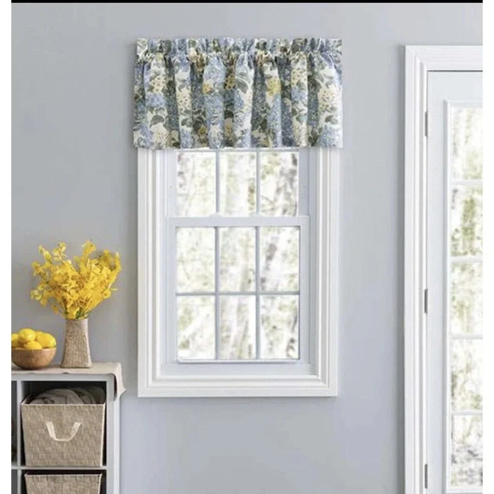 A.L.Ellis Blue Hydrangea Window Valance 70